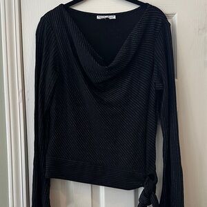 White House Black Market Black Top with Pinstripes